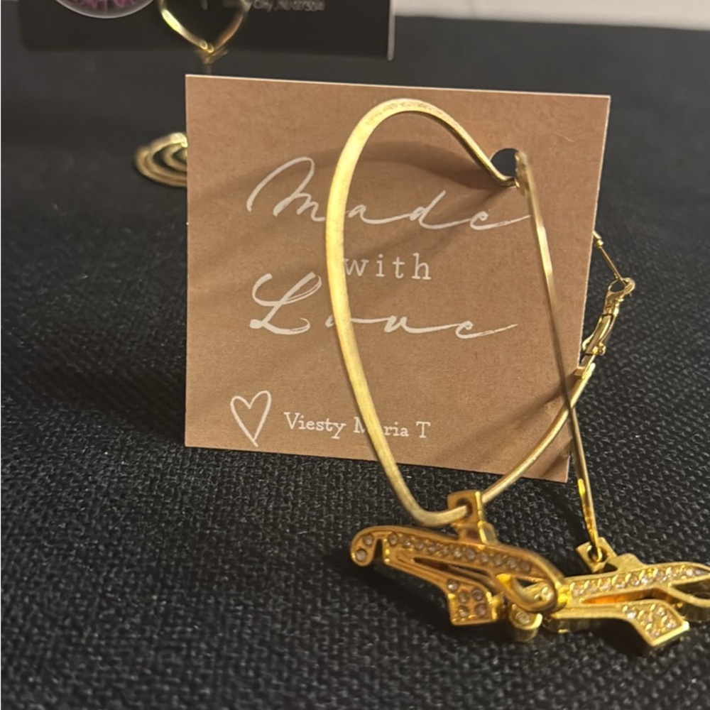 Gold Plated Heart Hoop Earrings